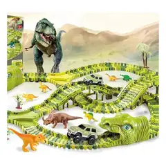 GENERICO - Juguete Pista De Autos Con Dinosaurios 140 Piezas Infantil
