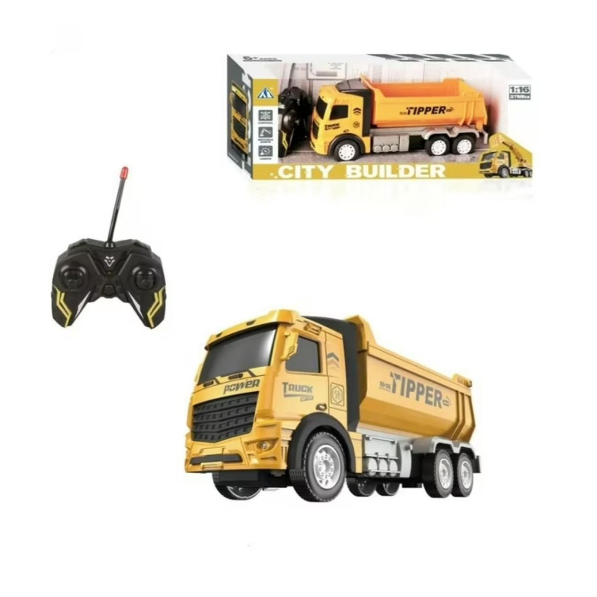 GENERICO - Juguete Camion Volqueta A Control Remoto 11x25x8cm Infantil