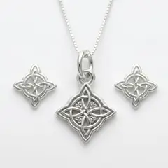 LK LUKSO - Conjunto Collar y Aros Nudo de Bruja Plata Ley 925
