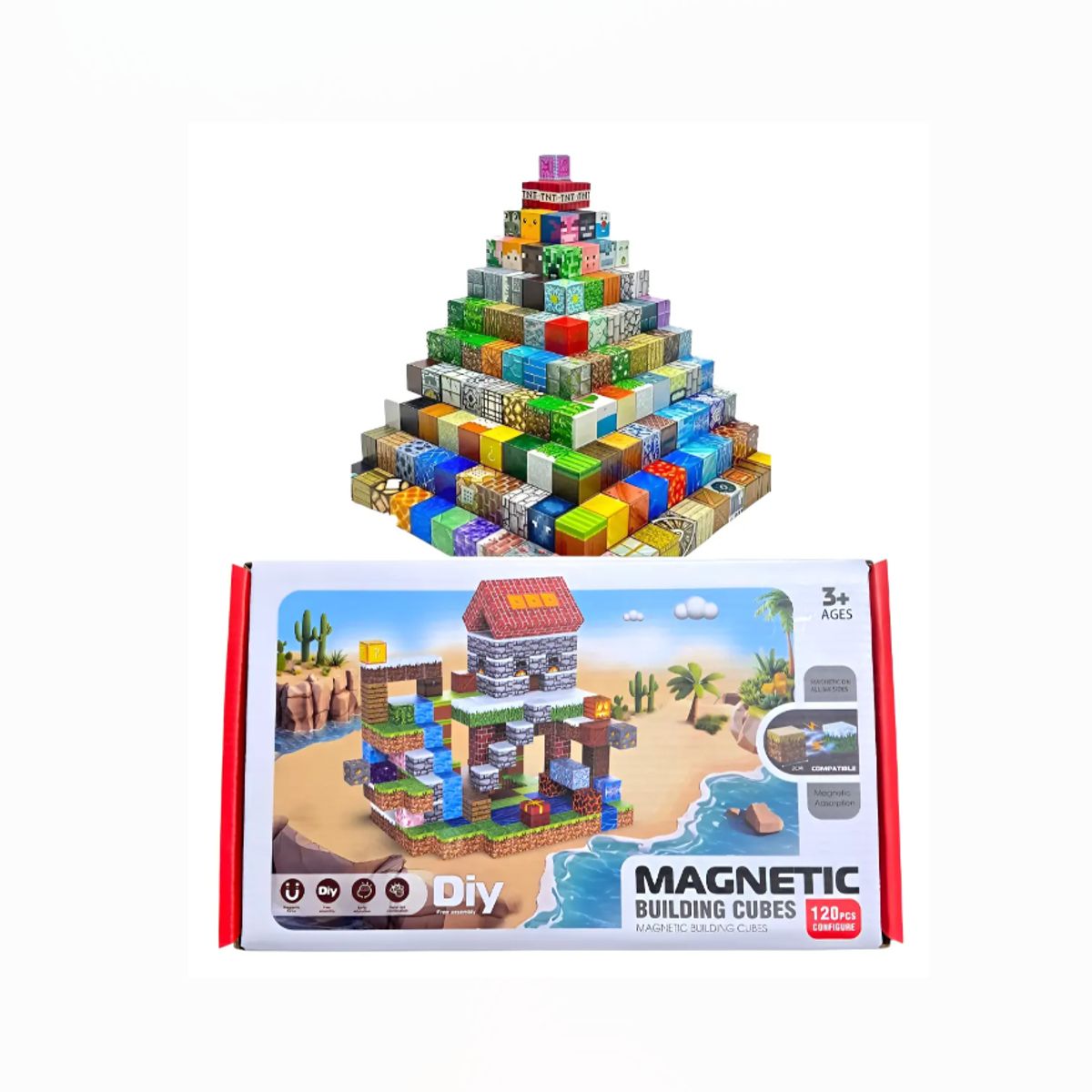 GENERICO - set magnético de bloques 120 unidades