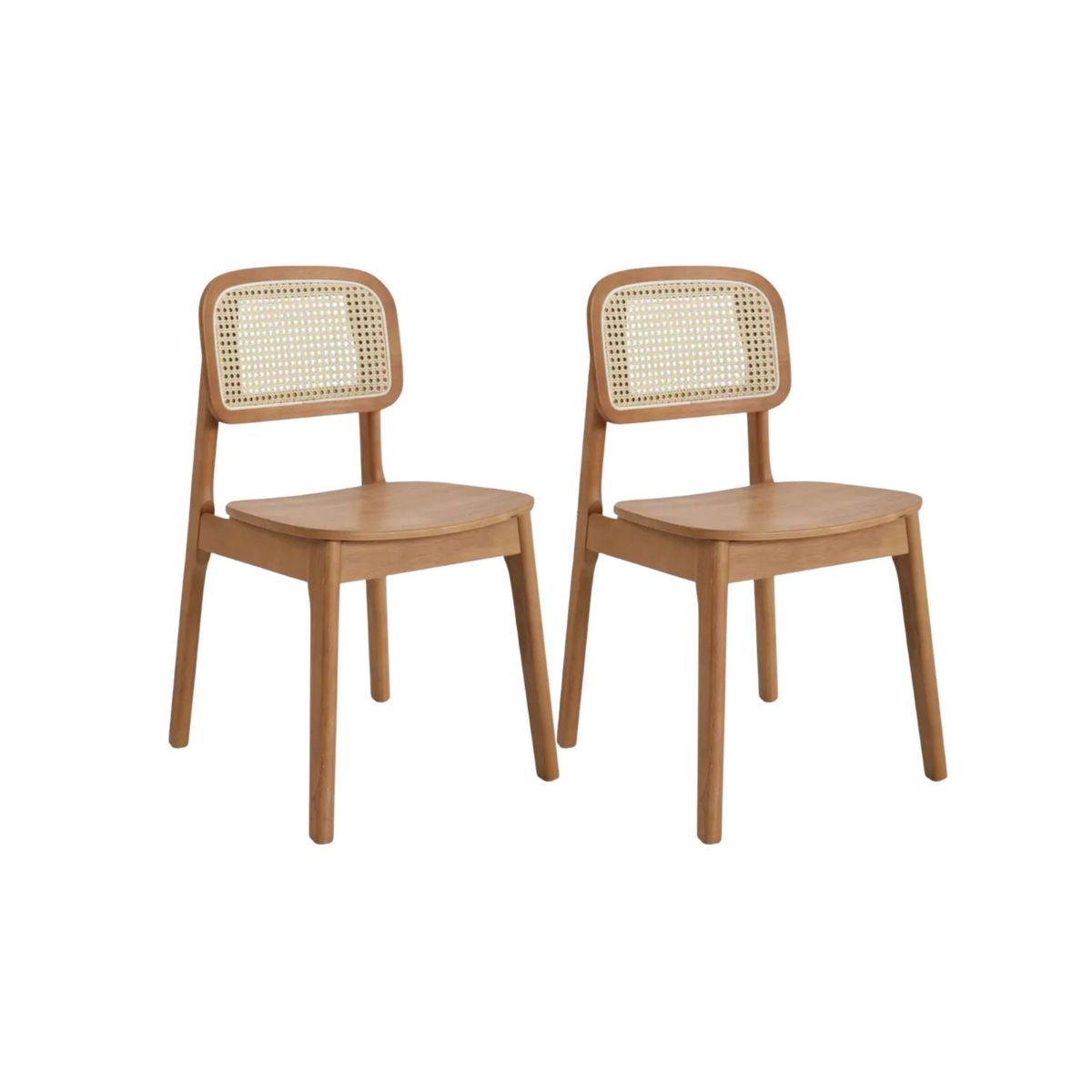 HABITA2 CHILE - Pack 2 Sillas de Madera y Ratan Roxy
