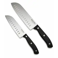 BLACK BULL - SET DE 2 CUCHILLOS 5 Y 7 PULGADAS SANTOKU ACERO INOXIDABLE