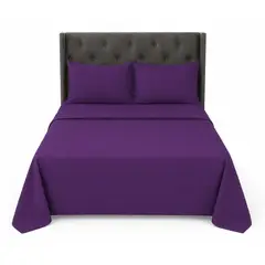 GENERICO - Juego de Sábana Polar King Color Morado MP006