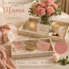 GENERICO - Set de 2 Bandejas Decorativas Premium Mármol Blanco con Detalles Dorados