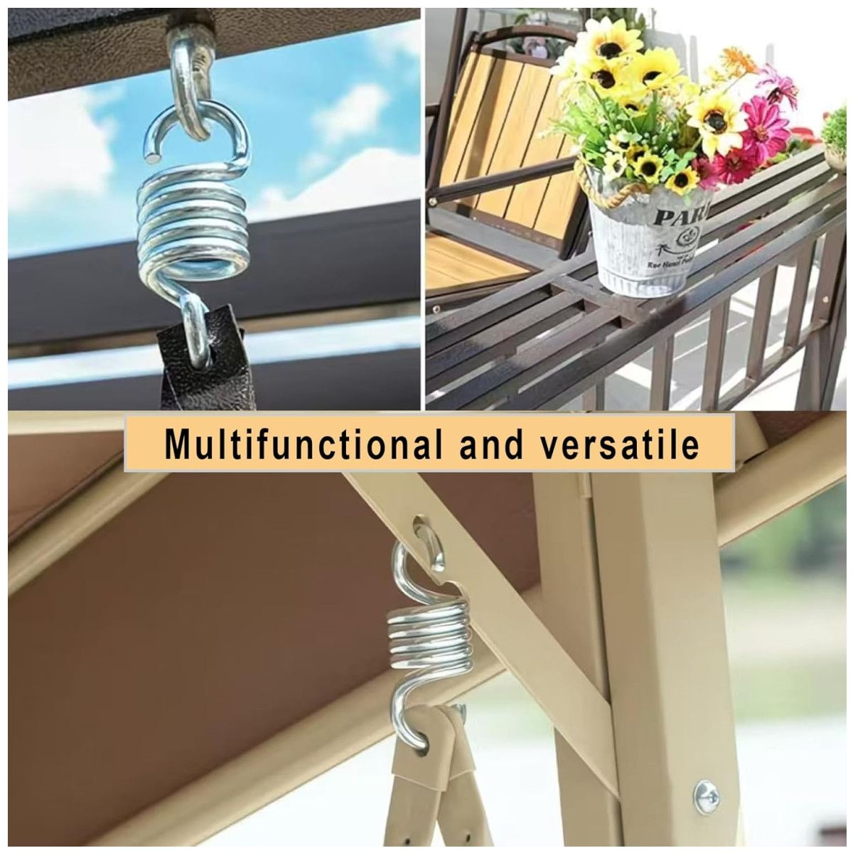 KUANGYE - Pack 2 Resortes Acero Galvanizado Sillas Hamaca Colgante