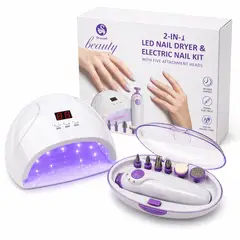 GENERICO - Kit Manicure 2 en 1 Lampara LED Secadora y Torno Profesional
