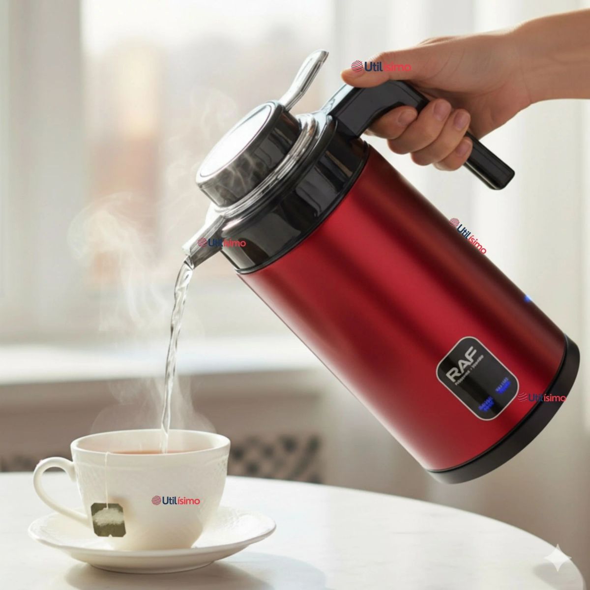 RAF - Termo Hervidor Eléctrico RAF 1360W 2 Litros Rojo