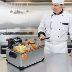 RAF - Freidora Aceite Eléctrica 5 Litros 2000W Acero Inoxidable