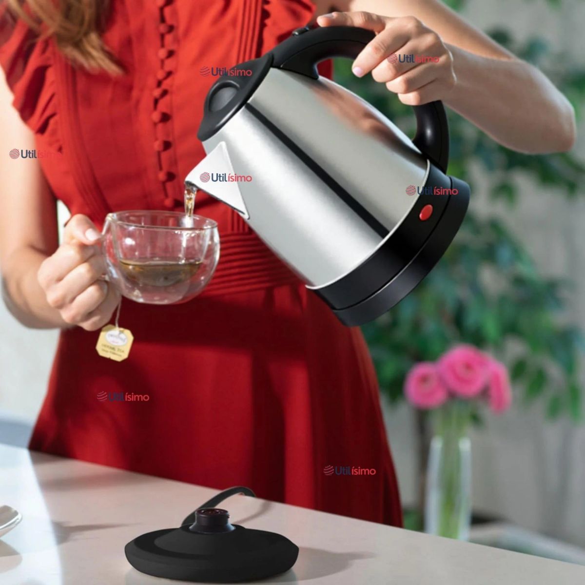 LINE - Hervidor Eléctrico Térmico 2 Litros 2000W Acero Inoxidable Tetera