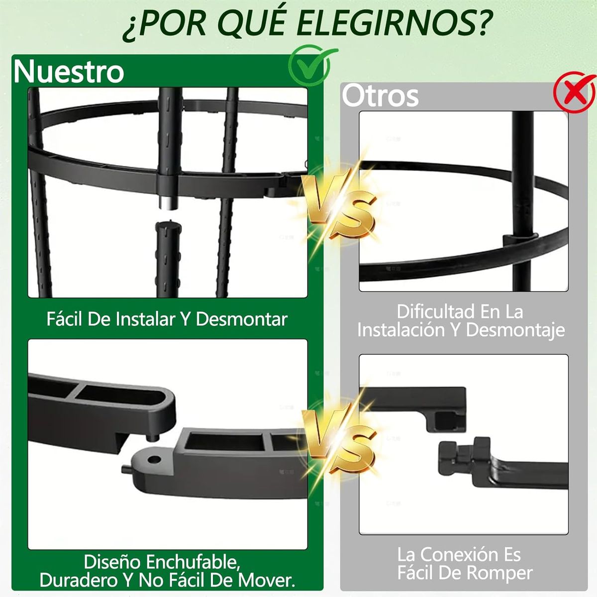 KUANGYE - Soporte Tutor Plantas Trepadoras Enredaderas Rosales 120cm
