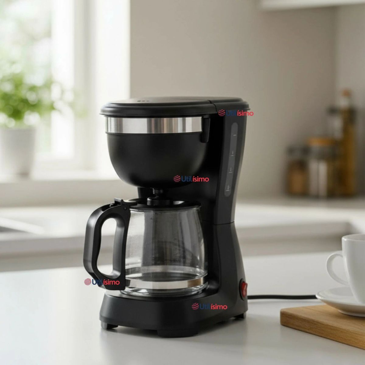 LINE - Cafetera Eléctrica 6 Tazas 600W de Potencia Con Filtro Reutilizable