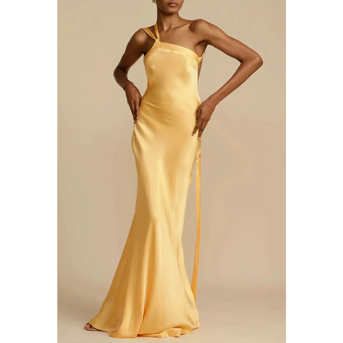 TIOZONEY - Vestido de fiesta Mujer - Amarillos