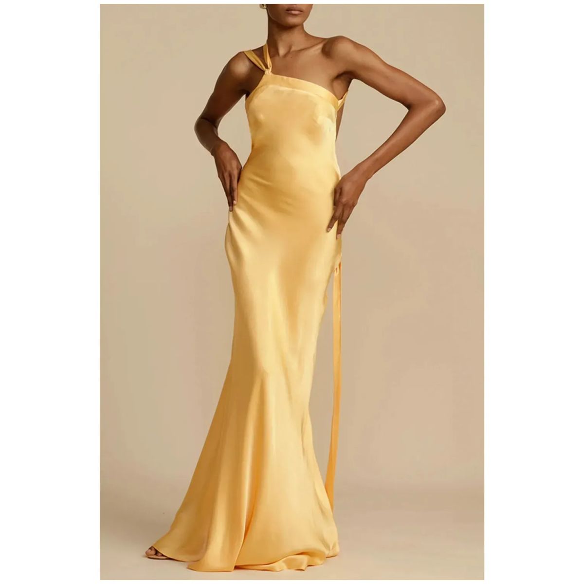 TIOZONEY - Vestido de fiesta Mujer - Amarillos