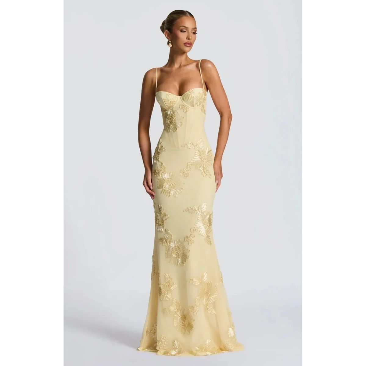 TIOZONEY - Vestido de fiesta Mujer - Amarillos