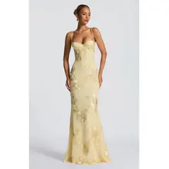 TIOZONEY - Vestido de fiesta Mujer - Amarillos