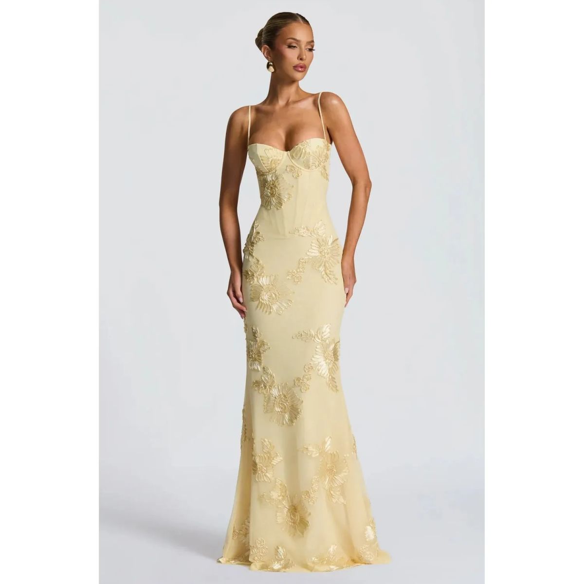 TIOZONEY - Vestido de fiesta Mujer - Amarillos