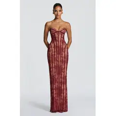 TIOZONEY - Vestido de fiesta Mujer - Rojo