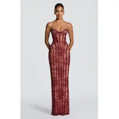 TIOZONEY - Vestido de fiesta Mujer - Rojo