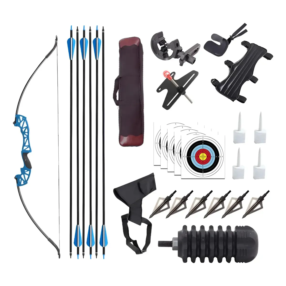 KUANGYE - 40lbs Arco Recurvo Deportivo Para Adultos Con Set Accesorios