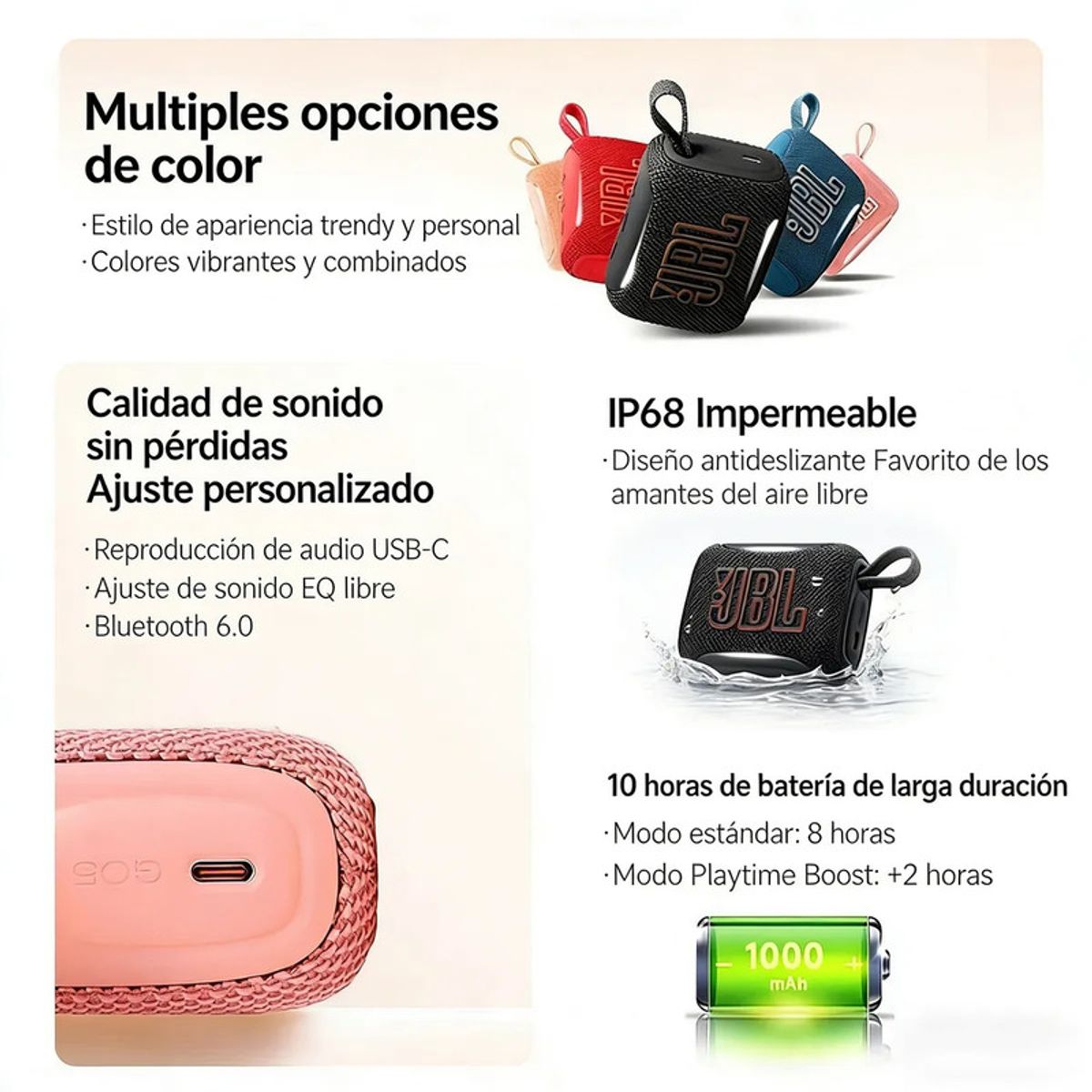 JBL - Parlante JBL Go 5 Original Bluetooth 6.0 IP68