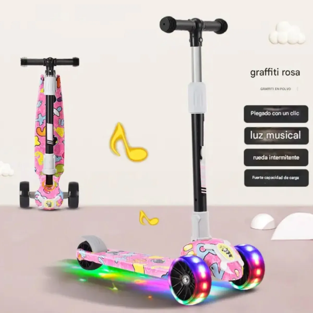 GENERICO - Patinete de infantil Para Niños y niñas Con luces Labg