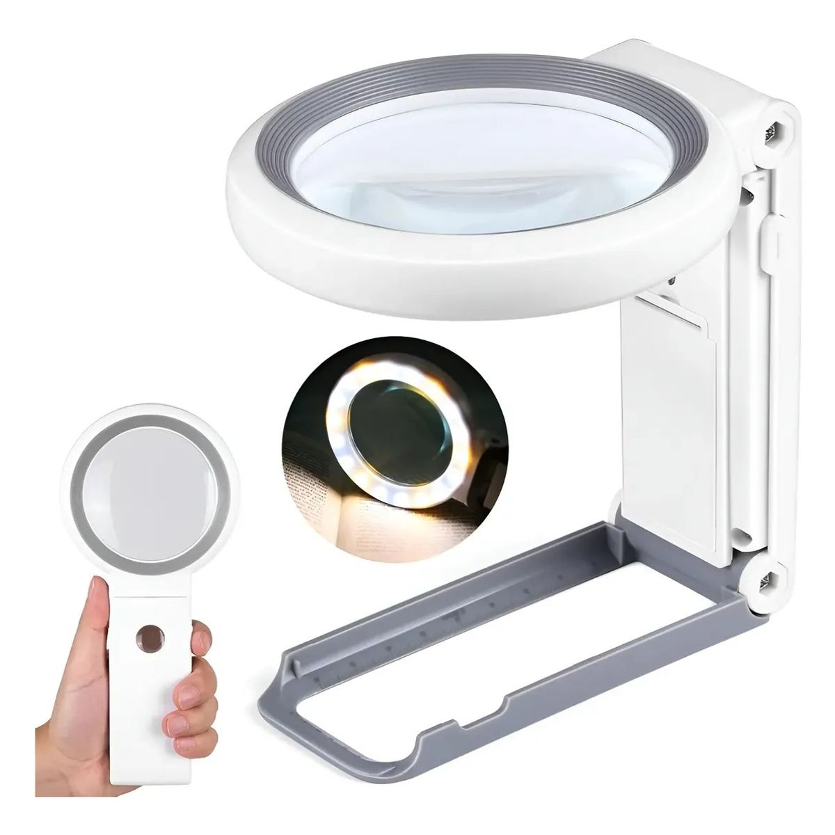 KUANGYE - Lupa Portatil Zoom 30x Aumento Luz Leer Lámpara Led Bolsillo