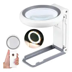 KUANGYE - Lupa Portatil Zoom 30x Aumento Luz Leer Lámpara Led Bolsillo