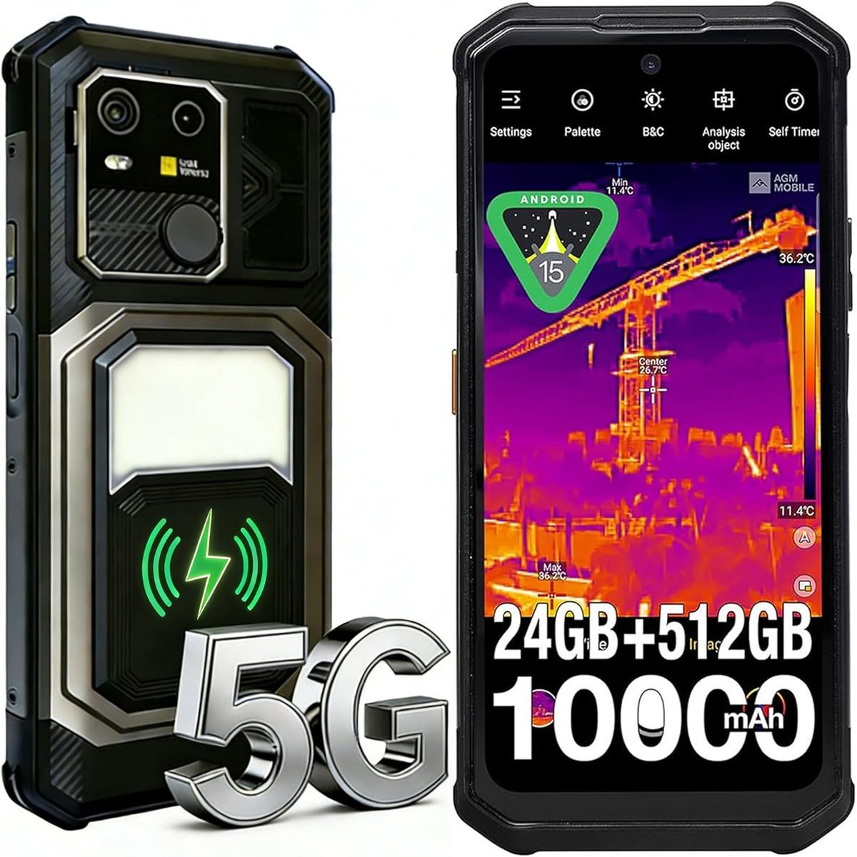 AGM - AGM G3 PRO 5G Celular 24GB+512GB Android 15 Smartphone