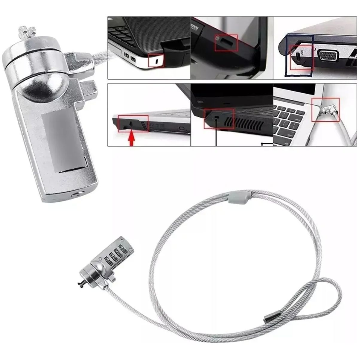 GENERICO - Cable De Seguridad Antirrobo Para Tablet, Ipad, Macbook