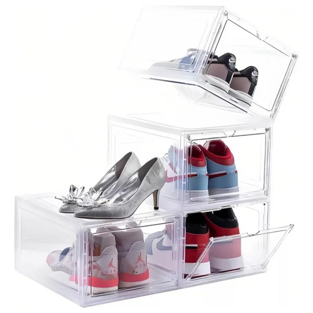 VIDA BUENAS - Caja Organizadora De Zapatos Set 4 Apilables Firme