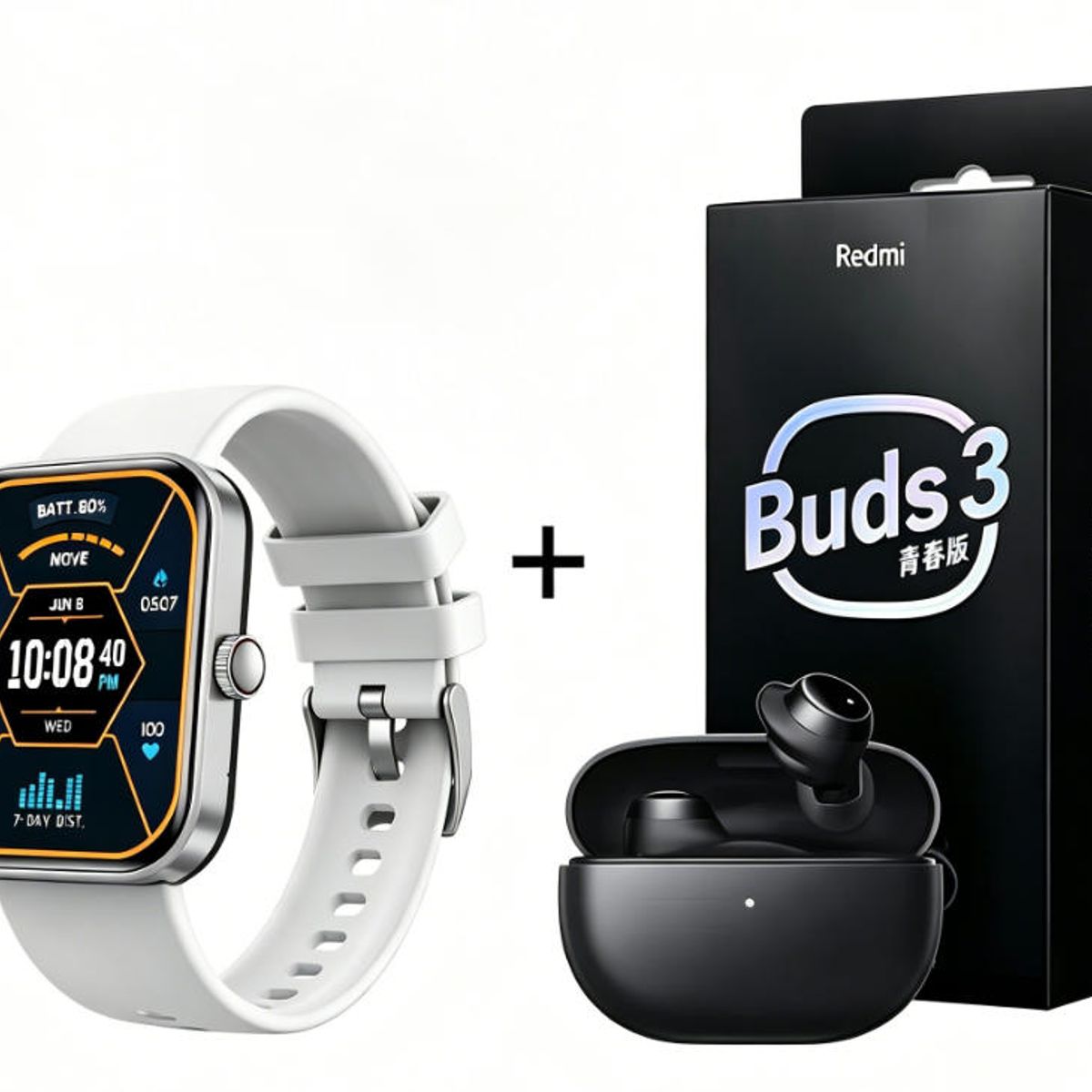 XIAOMI - F16 Smartwatch+Audífonos  Auriculares Bluetooth XIAOMI Redmi buds 3lite