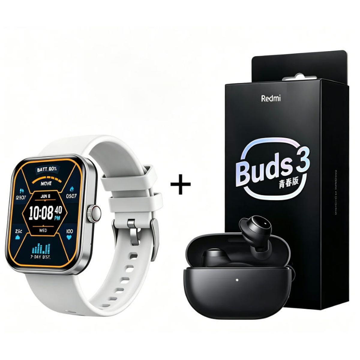 XIAOMI - F16 Smartwatch+Audífonos  Auriculares Bluetooth XIAOMI Redmi buds 3lite