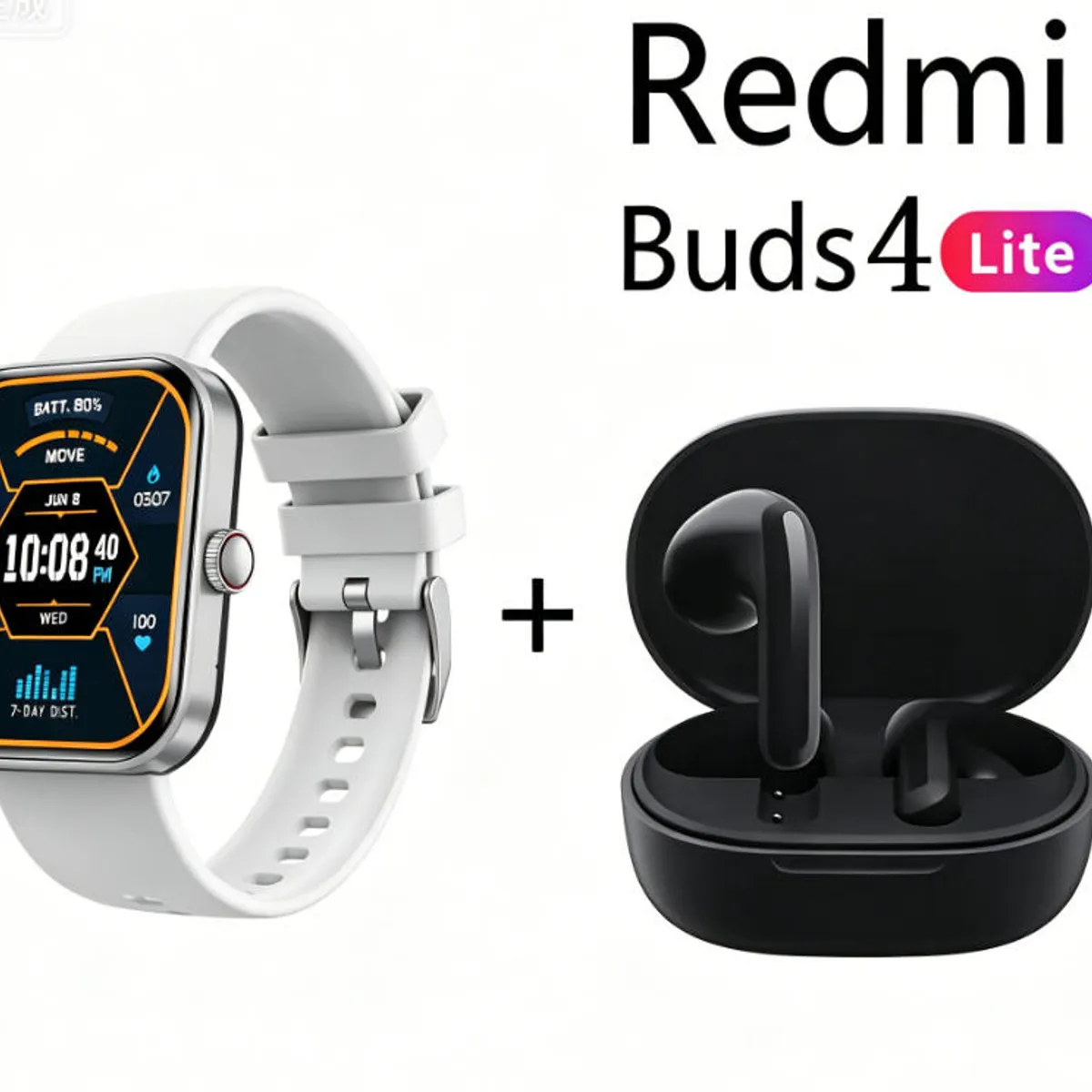 XIAOMI - F16 Smartwatch+Audífonos  Auriculares Bluetooth XIAOMI Redmi buds 4lite