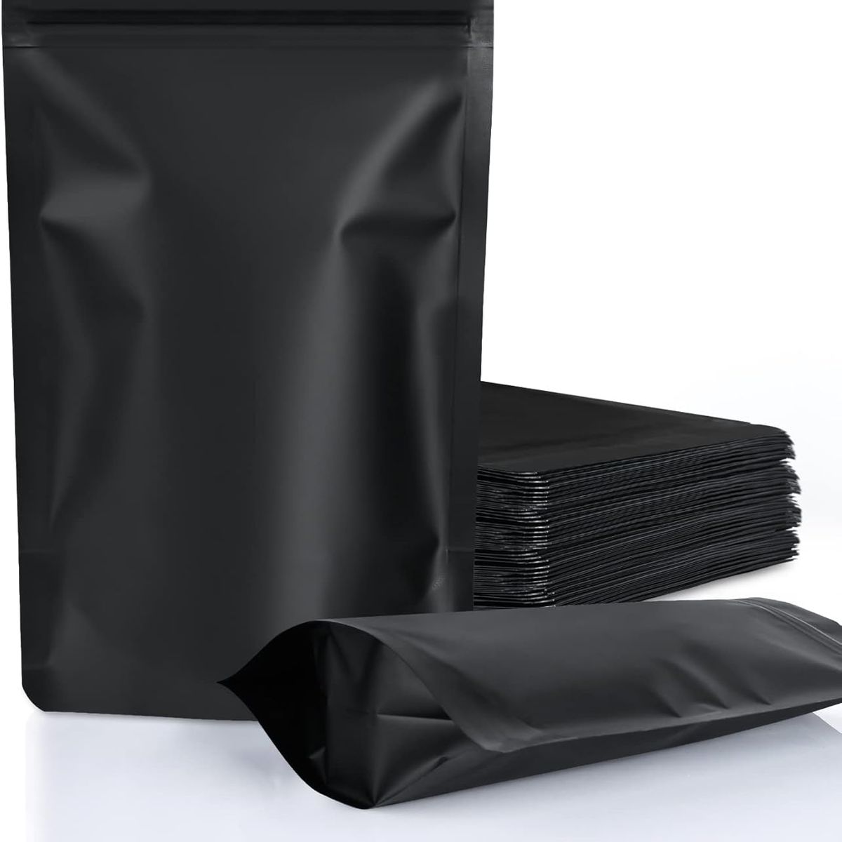 KUANGYE - 100 Bolsas Pouch Con Cierre Hermético Cremallera Negro 14x20