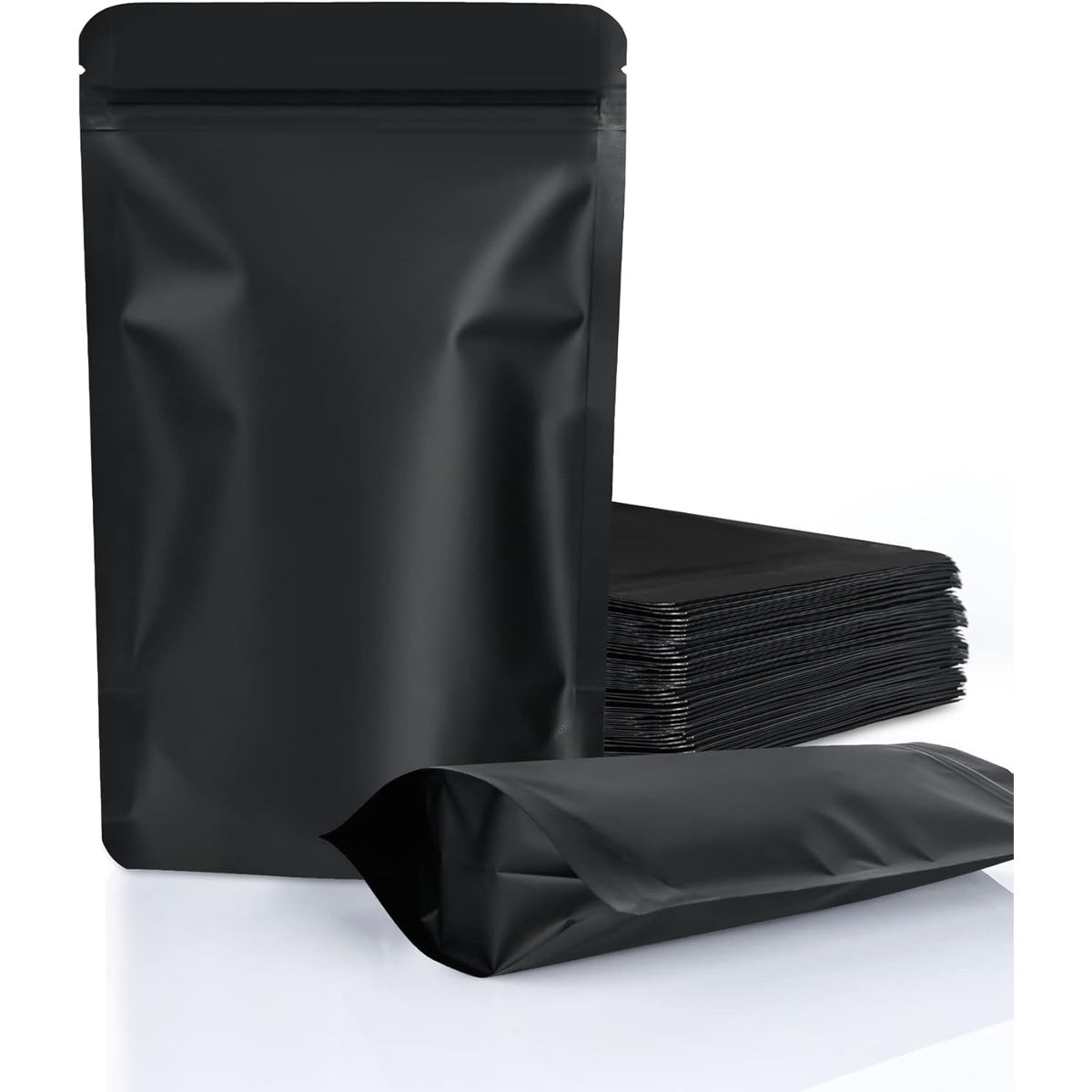 KUANGYE - 100 Bolsas Pouch Con Cierre Hermético Cremallera Negro 14x20