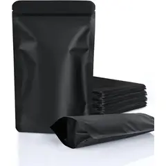 KUANGYE - 100 Bolsas Pouch Con Cierre Hermético Cremallera Negro 14x20