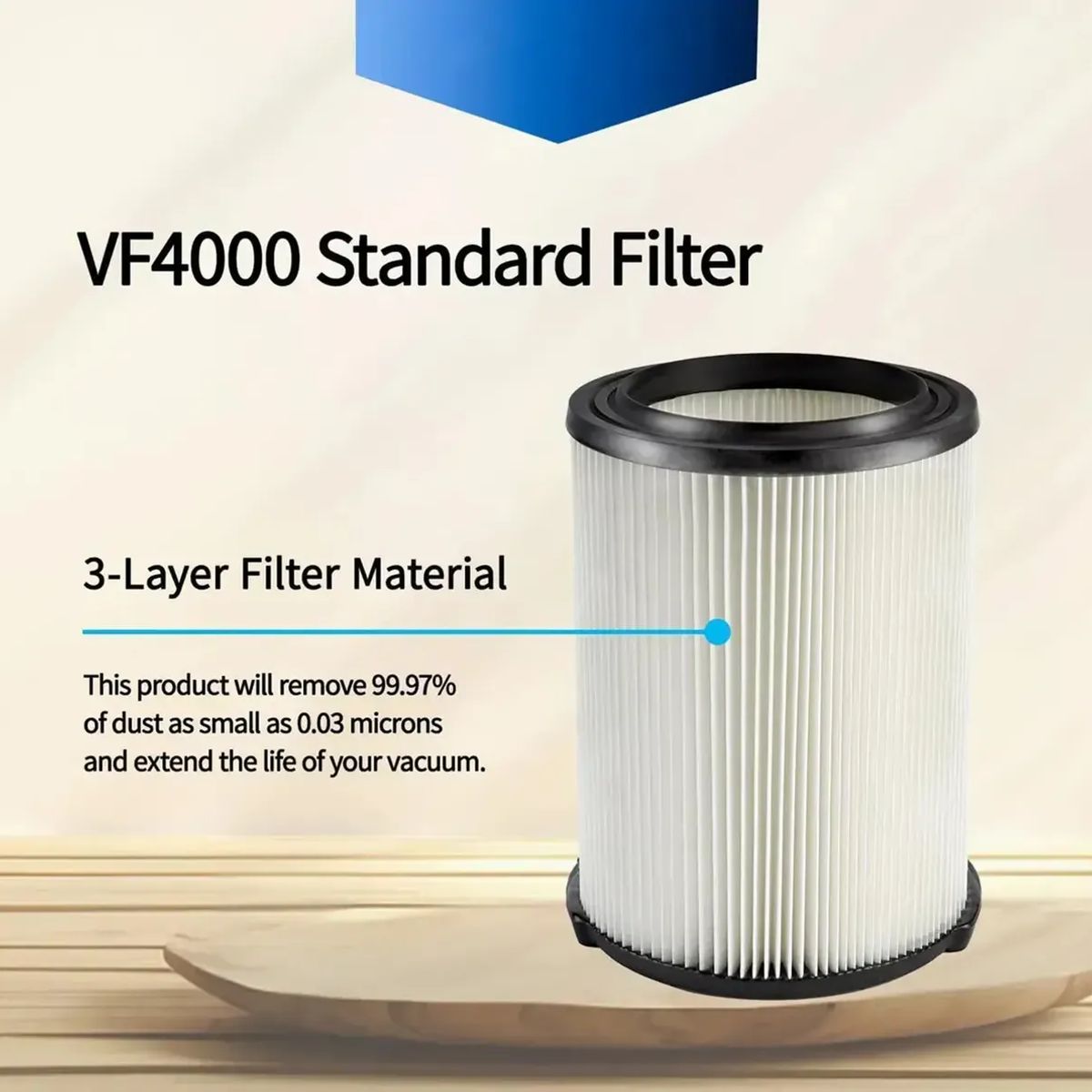 GENERICO - Filtro Aspiradora Para Ridgid Junior Vf4000 Wd5500 Wd7000