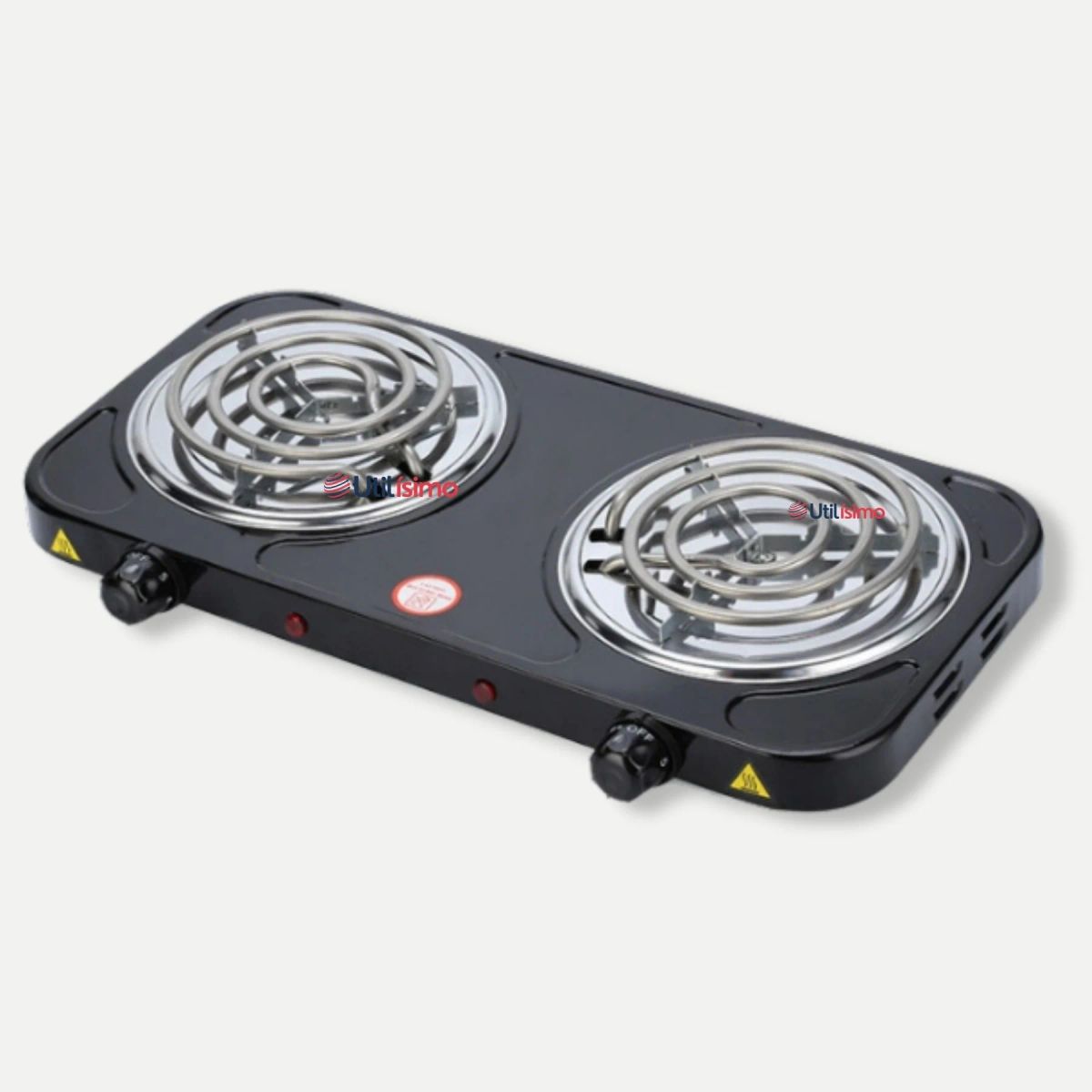 LINE - Cocina Eléctrica 2 Platos 2000W de Potencia Cocinilla Portátil Negro