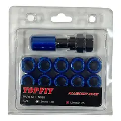 GENERICO - Tuercas De Seguridad Para Auto Toppfit 12mm X 1.25 azul