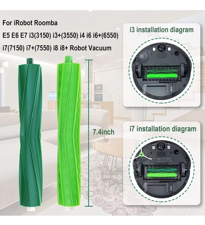 GENERICO Kit Cepillo Rodillo par Para Irobot Roomba I7 I7+ E5 E6