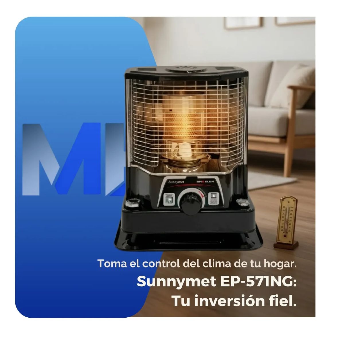 SINDELEN - Estufa A Parafina Sunnymet Ep-571ng 18 Hrs Calor Continuo 4l