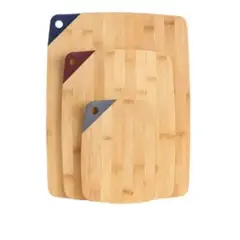 GENERICO - Set De 3 Tablas De Madera Bambu Para Cortar De Cocina