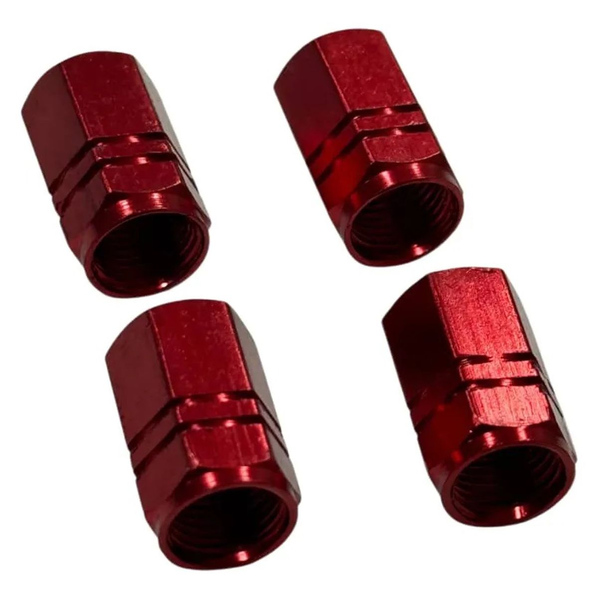 GENERICO - Tapa De Válvulas Para Neumáticos 4 Piezas rojo