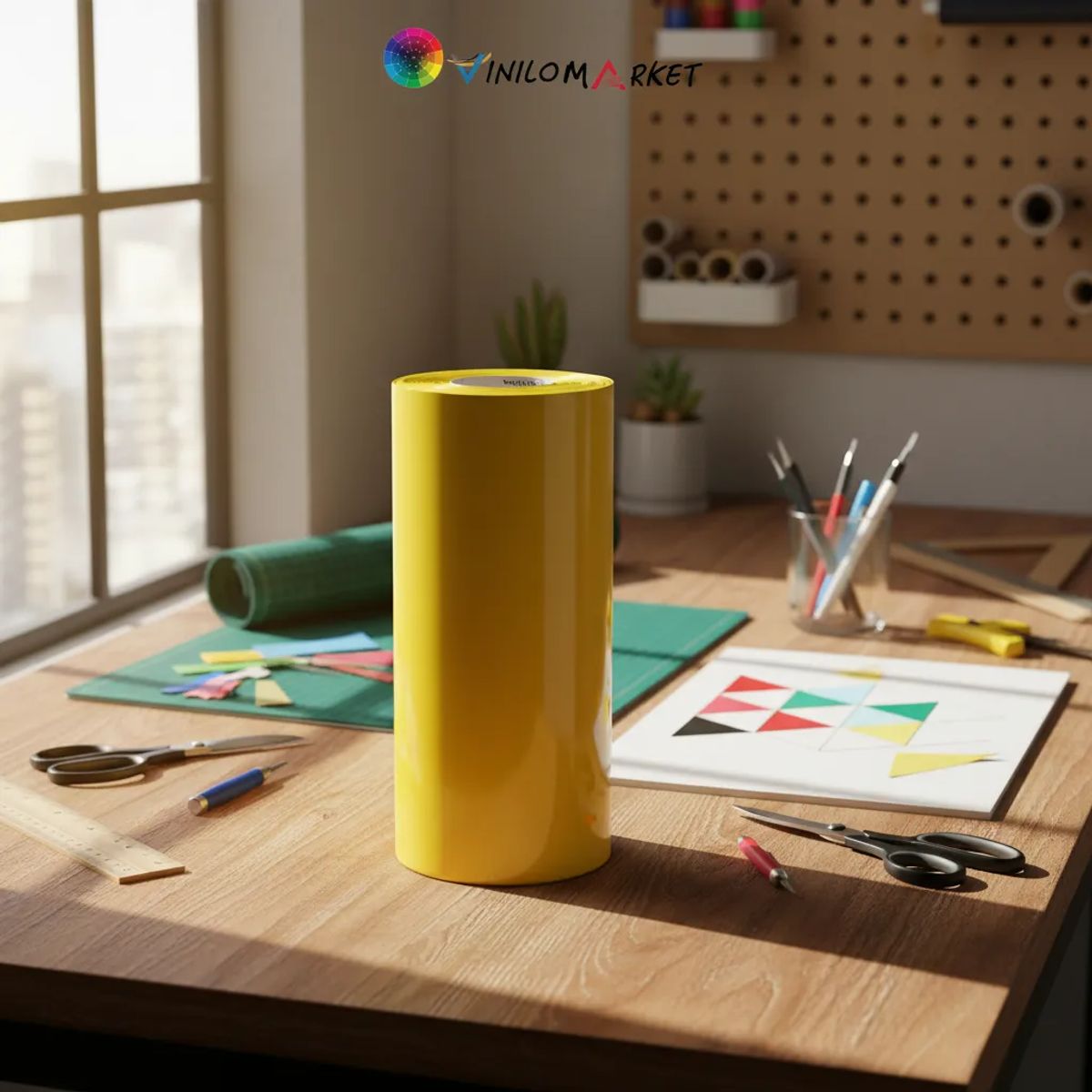 NEON - Vinilo Adhesivo De Corte Amarillo Claro Brillante De 30 Cm X 10 Mts