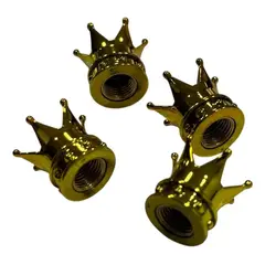 GENERICO - Tapas De Valvulas Para Llantas Diseño Corona 4 Pzs dorado