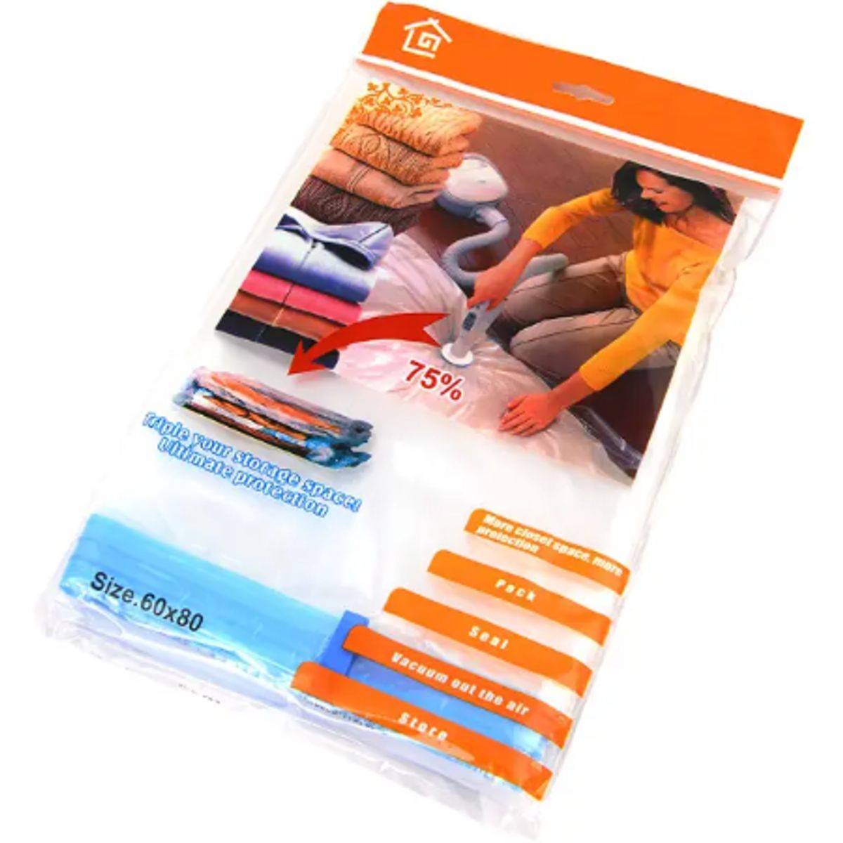 GENERICO - Pack Bolsas De Almacenamiento Al Vacío 80x110 12 Unidades
