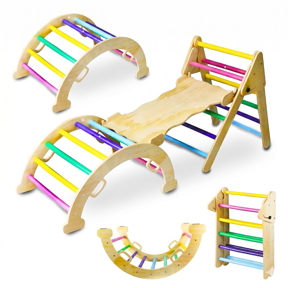 GENERICO - Escalador Juego Montessori Niños Madera Triangulo Pikler