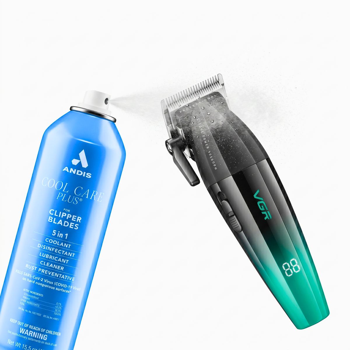 ANDIS - Cool Care 5 En 1 Lubricante Enfriador Cuchilla Andis 439g