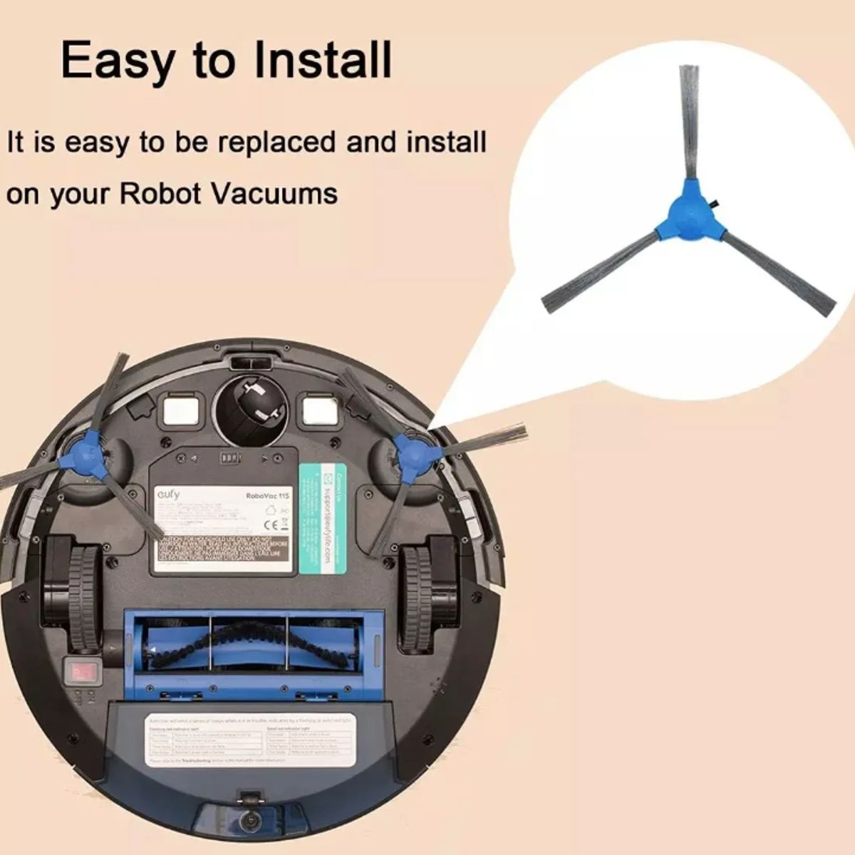 GENERICO - Kit 4 Cepillo Para Eufy Robovac 11s 30 30c 15c 12 25c 35