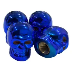 GENERICO - Tapas De Valvulas Para Llantas Diseño Calavera 4 Pzs azul